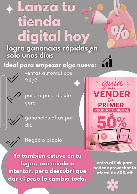 guia exacta para vender tu primer producto digital 50% OFF